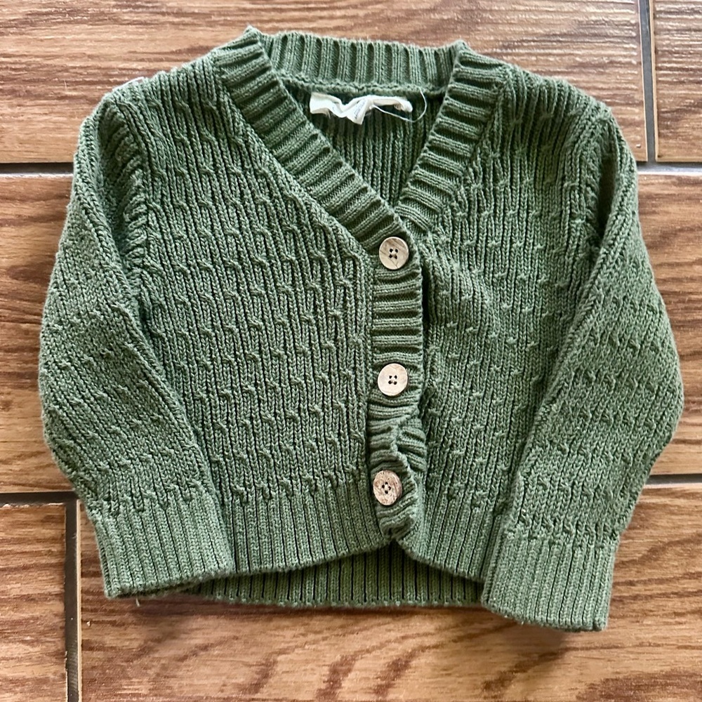 Jessica Simpson Green Cable Knit Kids Sweater